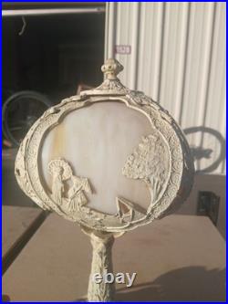 Antique Bradley & Hubbard Slag Glass Table Lamp Early 1900s Antique Bradley & Hubbard Slag Glass Table Lamp Early 1900s