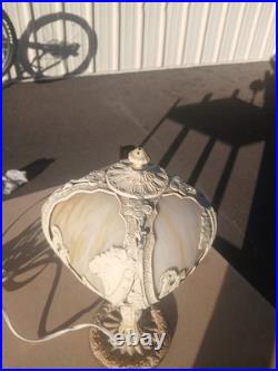 Antique Bradley & Hubbard Slag Glass Table Lamp Early 1900s