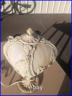 Antique Bradley & Hubbard Slag Glass Table Lamp Early 1900s