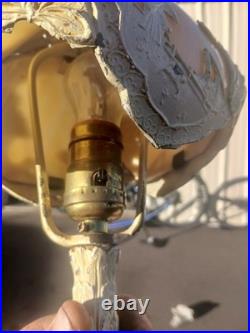 Antique Bradley & Hubbard Slag Glass Table Lamp Early 1900s