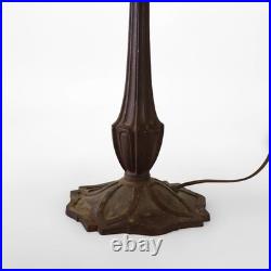 Antique Bradley & Hubbard attr Arts & Crafts 8 Panel Slag Glass Table Lamp c1920