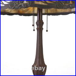 Antique Bradley & Hubbard attr Arts & Crafts 8 Panel Slag Glass Table Lamp c1920