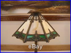 Antique Bradley and Hubbard B&H Art Deco Art Nouveau Slag Glass Lamp