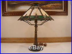 Antique Bradley and Hubbard B&H Art Nouveau Slag Glass Lamp