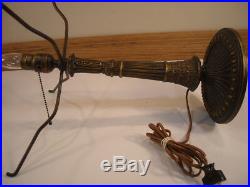 Antique Bradley and Hubbard B&H Art Nouveau Slag Glass Lamp