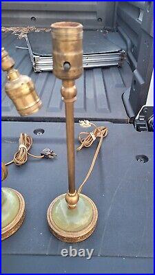 Antique Brass Boudior Gooseneck Lamp Set