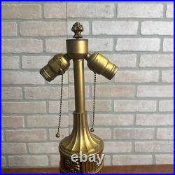 Antique Bronze Art Nouveau Victorian Lamp Base for Slag Glass / Stained Shade