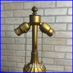 Antique Bronze Art Nouveau Victorian Lamp Base for Slag Glass / Stained Shade
