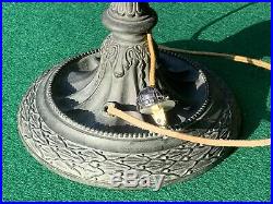 Antique Bronze Leaded / Slag Glass Lamp Base, Handel, Duffner, Hubbard Era