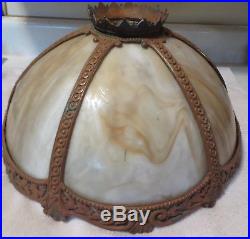 Antique Caramel/Carmel Slag Glass Lamp Shade 16 Dia 3 1/4 Fitter Hole