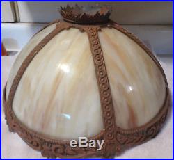 Antique Caramel/Carmel Slag Glass Lamp Shade 16 Dia 3 1/4 Fitter Hole