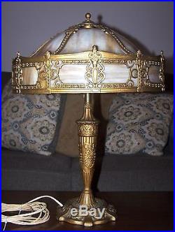 Antique Caramel Slag Glass Lamp Unique
