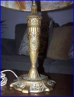 Antique Caramel Slag Glass Lamp Unique