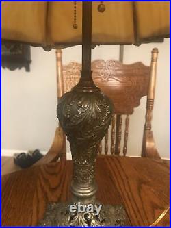 Antique Carmel Slag Glass Lamp