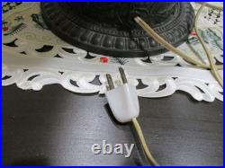 Antique Carmel Slag Glass Lamp lighted Base Ribbons Bowls Art Nouveau 3 Lights