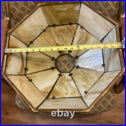 Antique Carmel Slag Glass Table Lamp