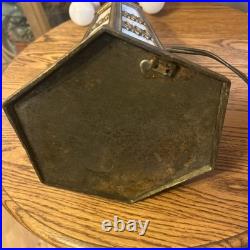 Antique Carmel Slag Glass Table Lamp