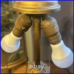 Antique Carmel Slag Glass Table Lamp