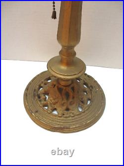 Antique Cast Iron Feltman & Curme Lamp Base for Slag Glass Shade LAMP BASE ONLY