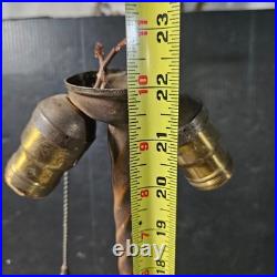 Antique Cast Iron Slag Glass Ball TABLE LAMP BASE Medieval Spanish revival