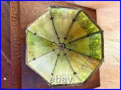 Antique Chicago Empire Co. Bent Slag Glass Lamp 4 light base with Acorn Pulls