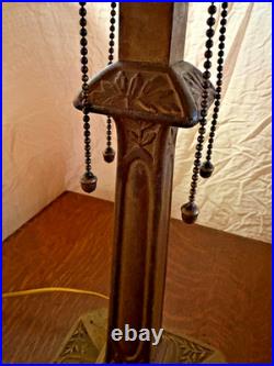 Antique Chicago Empire Co. Bent Slag Glass Lamp 4 light base with Acorn Pulls Antique Chicago Empire Co. Bent Slag Glass Lamp 4 light base with Acorn Pulls
