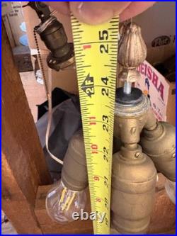 Antique Chicago Empire Co. Bent Slag Glass Lamp 4 light base with Acorn Pulls