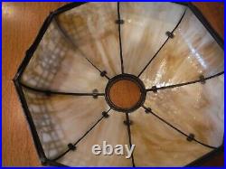 Antique Chicago Empire Co. Bent Slag Glass Lamp Miller Bradley & Hubbard Handel