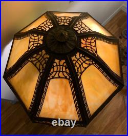 Antique Chicago Empire Slag Glass Lamp LARGE! Professionally Rewired GORGEOUS