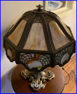 Antique Chicago Empire Slag Glass Lamp LARGE! Professionally Rewired GORGEOUS