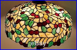 Antique Chicago Mosaic Leaded Slag Stained Glass Handel Tiffany Era Lamp