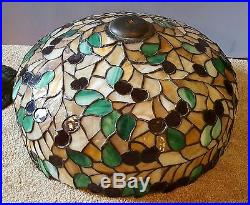 Antique Chicago Mosaic Leaded Slag Stained Glass Handel Tiffany Era Lamp