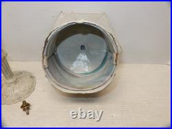 Antique Chippy White Slag Glass Vanity Table Lamp Ca. 1930