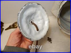Antique Chippy White Slag Glass Vanity Table Lamp Ca. 1930