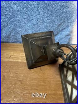 Antique Classic Arts & Crafts Hallway Mission Slag Glass Pendant Light Fixture