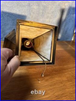 Antique Classic Arts & Crafts Hallway Mission Slag Glass Pendant Light Fixture