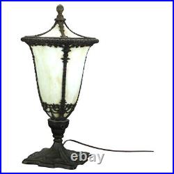 Antique Classical Slag Glass Torchiere Table Lamp in Street Lamp Form C1920 Antique Classical Slag Glass Torchiere Table Lamp in Street Lamp Form C1920