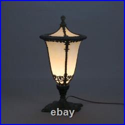 Antique Classical Slag Glass Torchiere Table Lamp in Street Lamp Form C1920 Antique Classical Slag Glass Torchiere Table Lamp in Street Lamp Form C1920