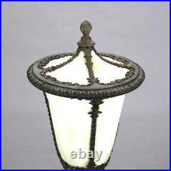 Antique Classical Slag Glass Torchiere Table Lamp in Street Lamp Form C1920 Antique Classical Slag Glass Torchiere Table Lamp in Street Lamp Form C1920