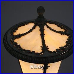 Antique Classical Slag Glass Torchiere Table Lamp in Street Lamp Form C1920 Antique Classical Slag Glass Torchiere Table Lamp in Street Lamp Form C1920