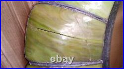 Antique Copper 16-Panel Green Slag Glass Pendant Fountain Lamp Combo (Gasolier)