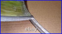Antique Copper 16-Panel Green Slag Glass Pendant Fountain Lamp Combo (Gasolier)
