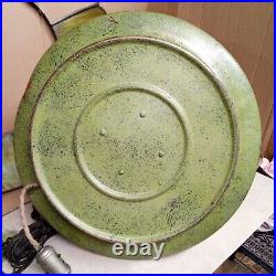 Antique Copper 16-Panel Green Slag Glass Pendant Fountain Lamp Combo (Gasolier)