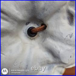 Antique E. Miller No 831 Bent 4 panel slag glass lamp Orig paint floral swag