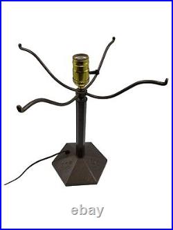 Antique Early 1900's Bradley & Hubbard Scene Slag Lamp With Original Signed Base