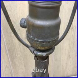 Antique Early Art Deco Cast Iron Uranium Slag Glass Table Lamp Parts. S13-2 Antique Early Art Deco Cast Iron Uranium Slag Glass Table Lamp Parts. S13-2