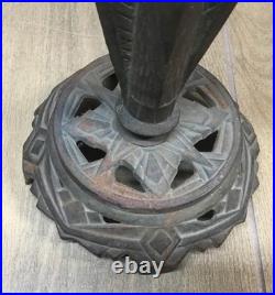 Antique Early Art Deco Cast Iron Uranium Slag Glass Table Lamp Parts. S13-2