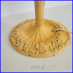 Antique Edward Miller Slag Glass Boudoir Lamp Edwardian Deco Caramel Works READ