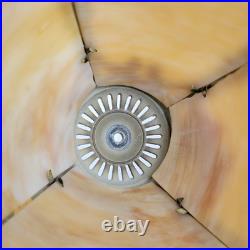 Antique Edward Miller Slag Glass Boudoir Lamp Edwardian Deco Caramel Works READ