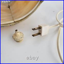 Antique Edward Miller Slag Glass Boudoir Lamp Edwardian Deco Caramel Works READ